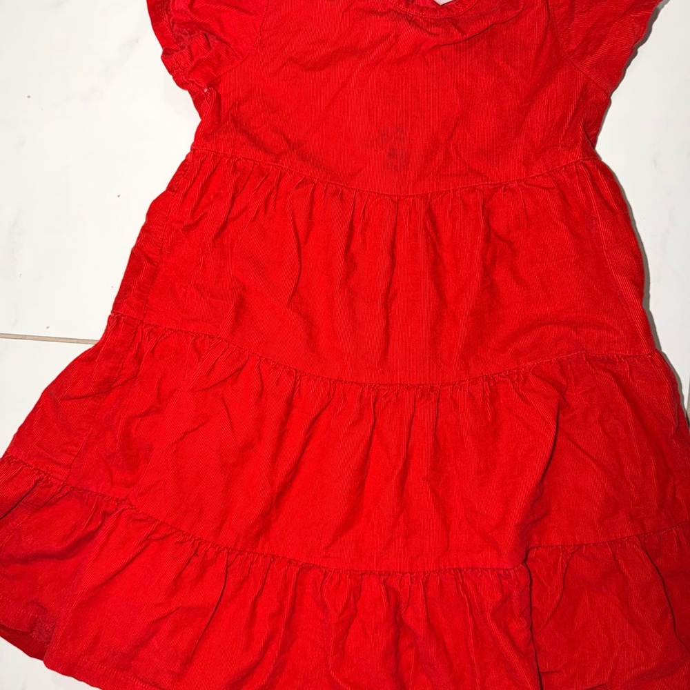 Hanna Andersson Bright Red Tiered Dress for Girls